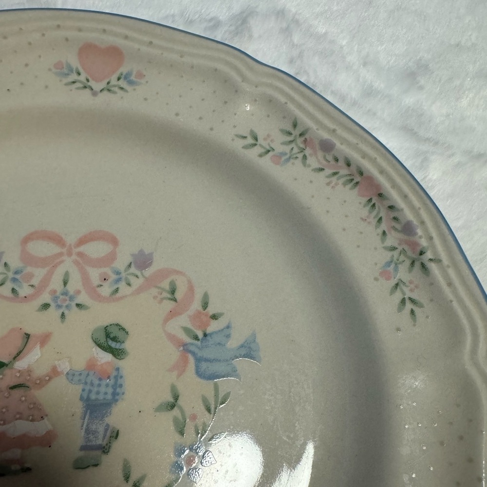 Vintage Tienshan Stoneware "Memories"  3 Salad Plate Set Cottagecore Country EUC - Picture 10 of 10